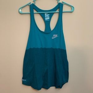 Nike Dri Fit  Running Tank Teal Size Medium